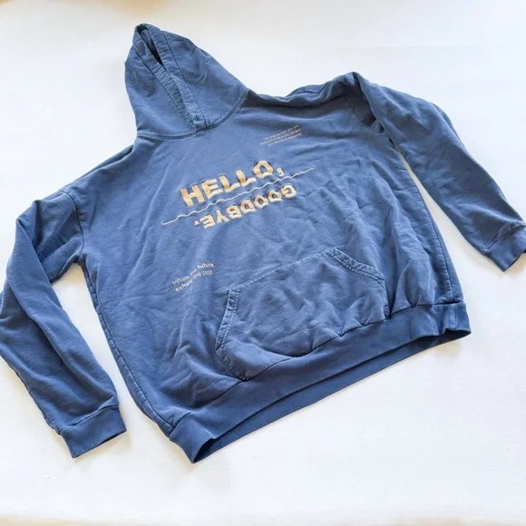 Mayfair Blue & Gold Hello Goodbye Women's Sweater Set with Gold Accents - Picture 2 of 10